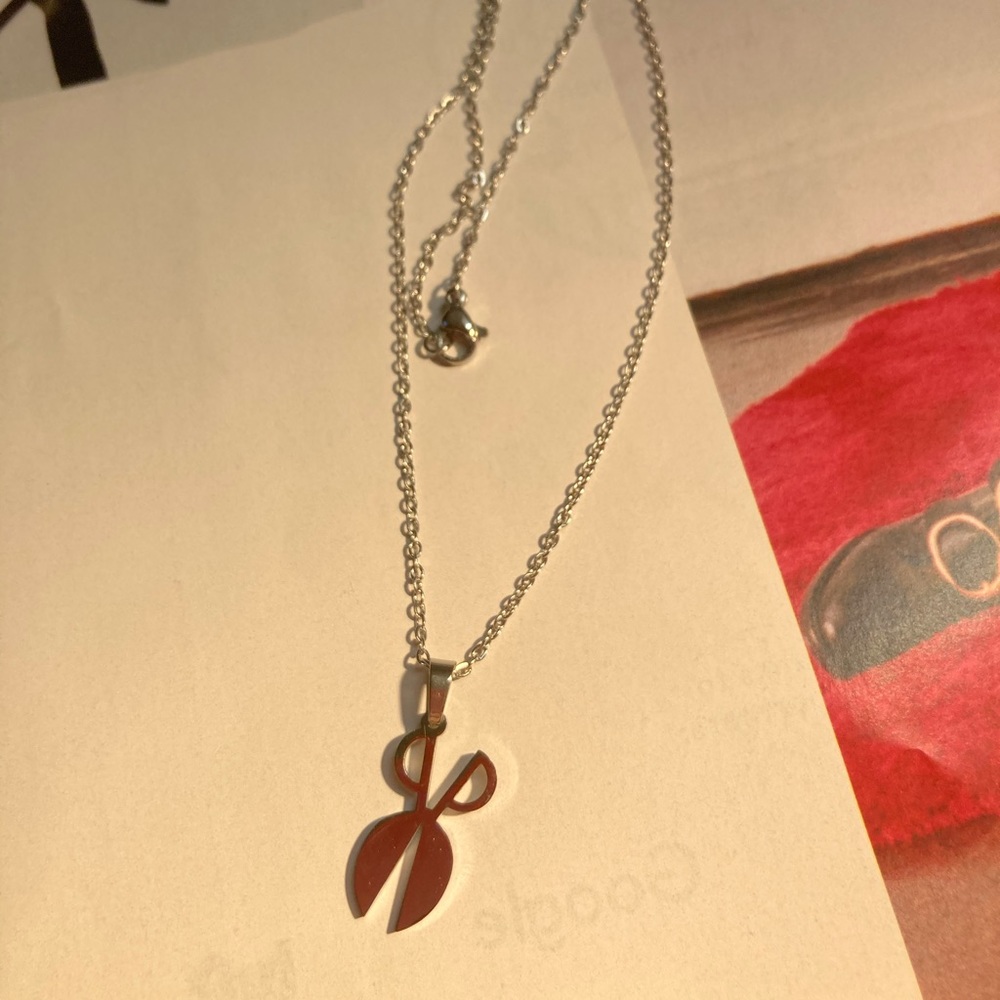 Stainless Steel Scissor Necklace - Picture 2 of 3